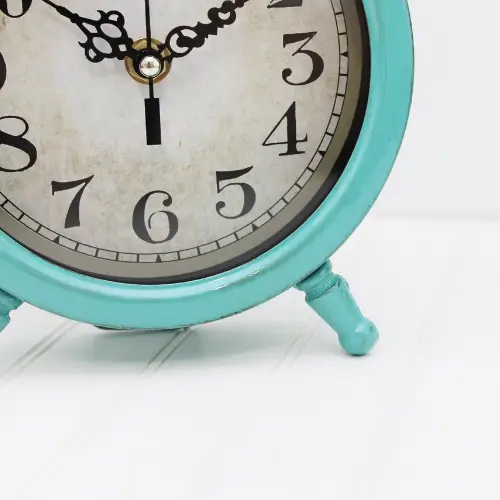 turquoise alarm clock